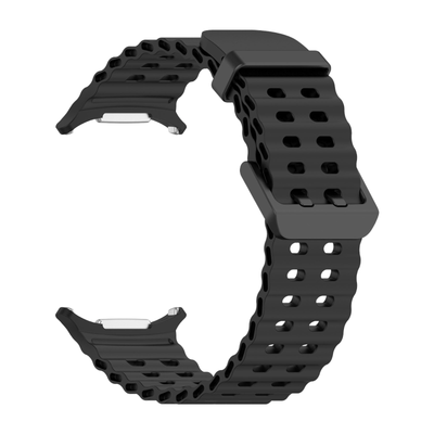(Galaxy Watch 7 &amp; 8 Ultra ONLY) Sports Silicone new design Black - باند سيليكون رياضي تصميم جديد اسود 