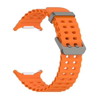 (Galaxy Watch 7 &amp; 8 Ultra ONLY) Sports Silicone new design Orange - باند سيليكون رياضي تصميم جديد برتقالي