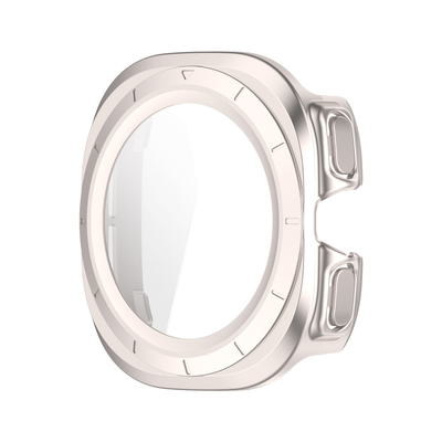 (Galaxy Watch 7 Ultra ONLY) Full cover with glass screen protector Titanium - فل كفر تيتانيوم مع حمايه شاشه جام لساعات جلكسي ووتش 7 الترا