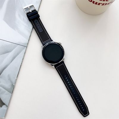 (20mm) GT design Silicone Sports band Black - باند تصميم جي تي سيليكون رياضي لون اسود