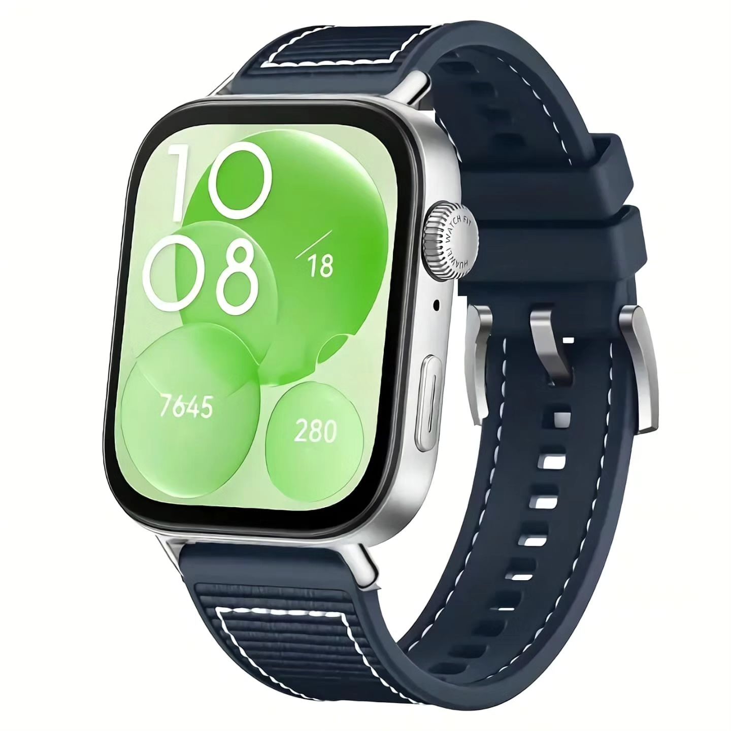 (Huawei Fit 1 &amp; 2 &amp; 3 &amp; 4/Pro) GT design Silicone Sports band Blue - باند تصميم جي تي سيليكون رياضي لون ازرق