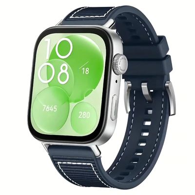 (Huawei Fit 1 &amp; 2 &amp; 3 &amp; 4/Pro) GT design Silicone Sports band Blue - باند تصميم جي تي سيليكون رياضي لون ازرق