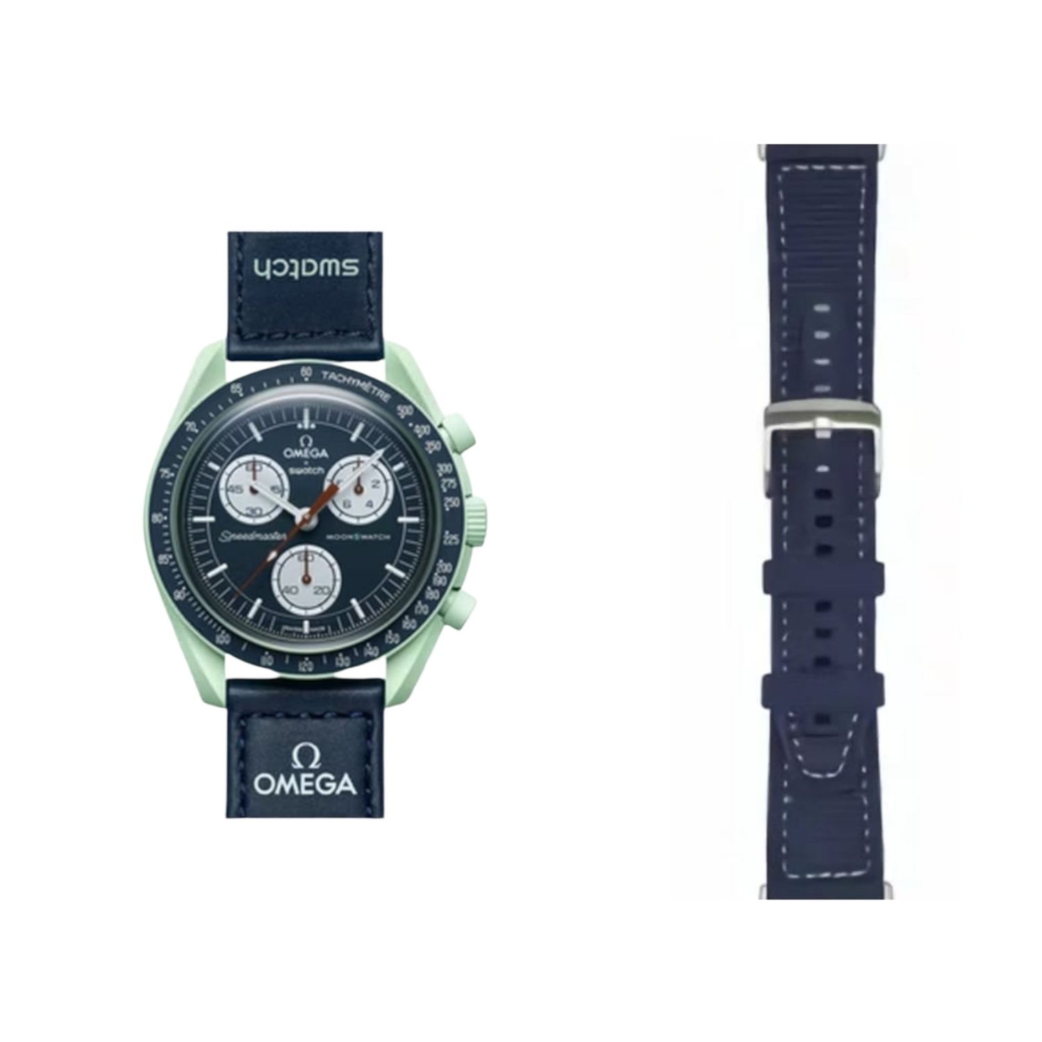 (OmegaXSwatch) GT design Silicone Sports band Blue - باند تصميم جي تي سيليكون رياضي لون ازرق