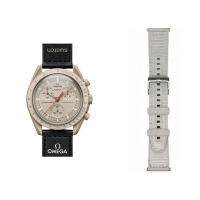 (OmegaXSwatch) GT design Silicone Sports band Starlight - باند تصميم جي تي سيليكون رياضي لون ستار لايت