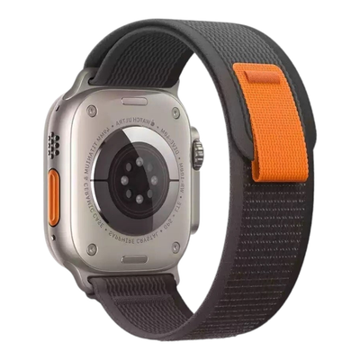 (42mm-44mm-45mm-49mm) Fabric Black Trail loop strap design - خام اسود تصميم ساعه الالترا الجديد 