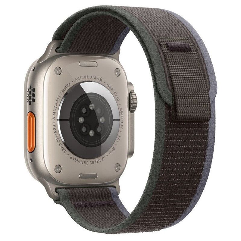 (42mm-44mm-45mm-49mm) Fabric Green&amp;Grey Trail loop strap design - خام أخضر مع رمادي تصميم ساعه الالترا الجديد 