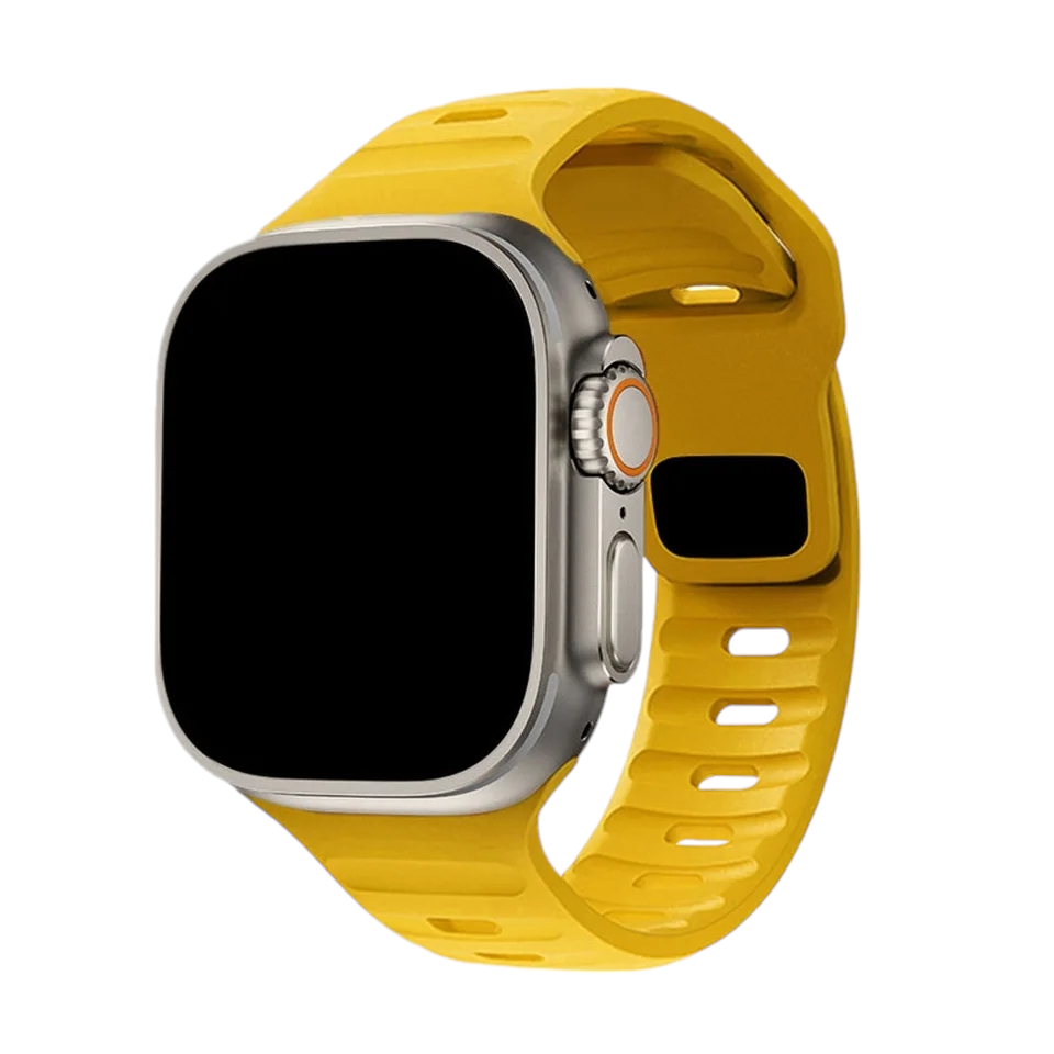 (42mm-44mm-45mm-46mm-49mm) Sports nomad silicone Band Yellow - باند سيليكون رياضي نوماد لون اصفر 