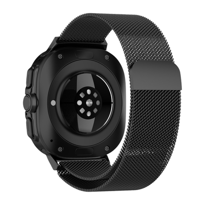(Galaxy Watch 7 &amp; 8 Ultra ONLY) Steel Magnatic Full Black -  باند ستيل مغناطيس اسود 