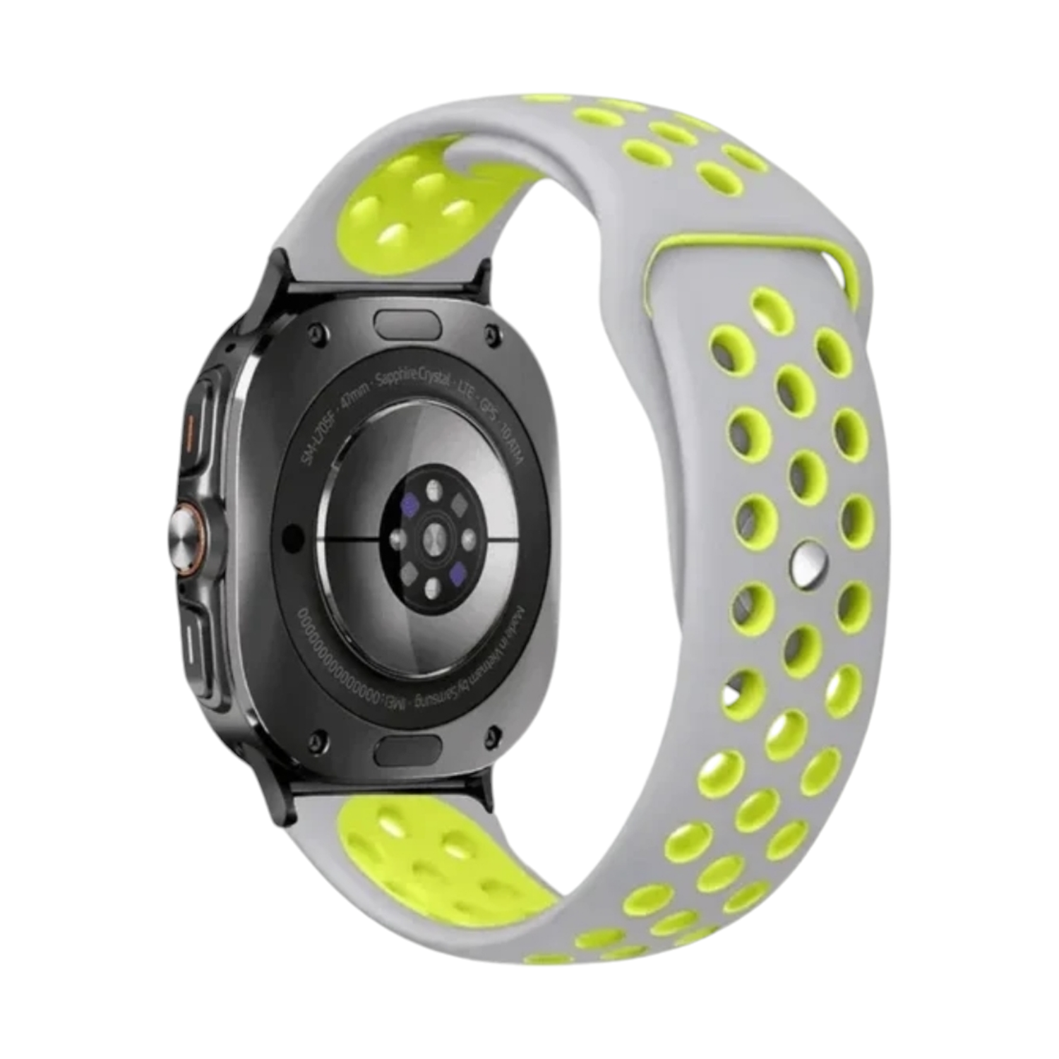 (Galaxy Watch 7 Ultra ONLY) Nike Sports Silicone band Grey&amp;Green - باند نايك سبورت سيليكون لون رمادي مع أخضر 