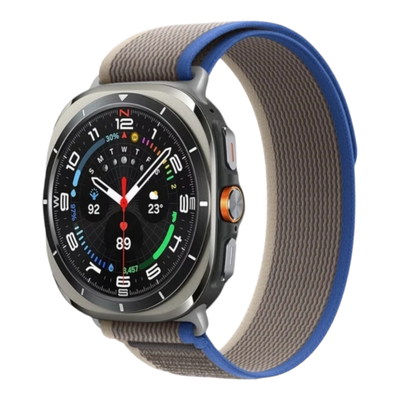 (Galaxy Watch 7 Ultra ONLY) Trail Loop Grey&amp;Blue new ultra design - باند خام رمادي مع ازرق تصميم ساعه الالترا الجديد 