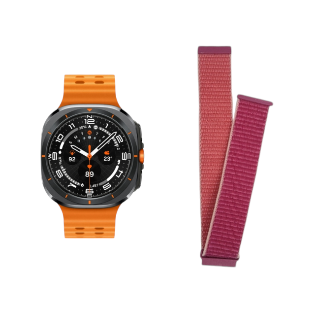 (Galaxy Watch 7 Ultra ONLY) Fabric Band mix pink -  باند خام وردي لونين 