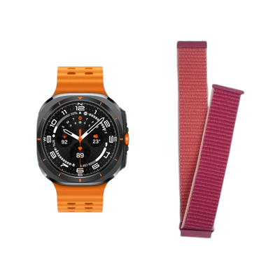 (Galaxy Watch 7 Ultra ONLY) Fabric Band mix pink -  باند خام وردي لونين 