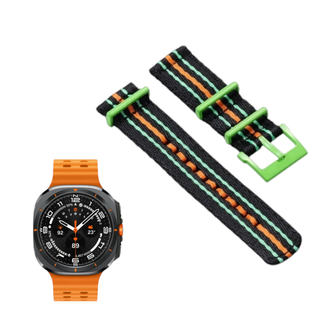 (Galaxy Watch 7 Ultra ONLY) Fabric Band Scuba design Green - باند خام تصميم سكوبا أخضر 