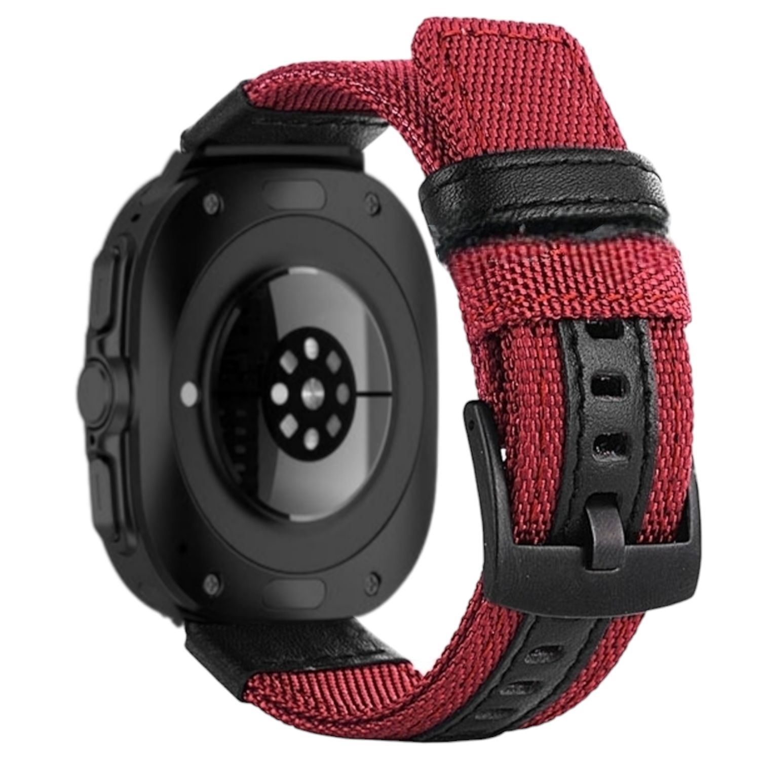 (Galaxy Watch 7 Ultra ONLY) Fabric Band new design Red -  باند خام تصميم جديد احمر 