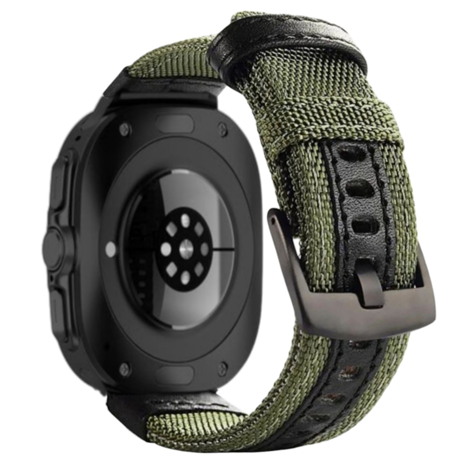 (Galaxy Watch 7 Ultra ONLY) Fabric Band new design Green -  باند خام تصميم جديد زيتي 