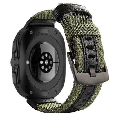 (Galaxy Watch 7 Ultra ONLY) Fabric Band new design Green -  باند خام تصميم جديد زيتي 