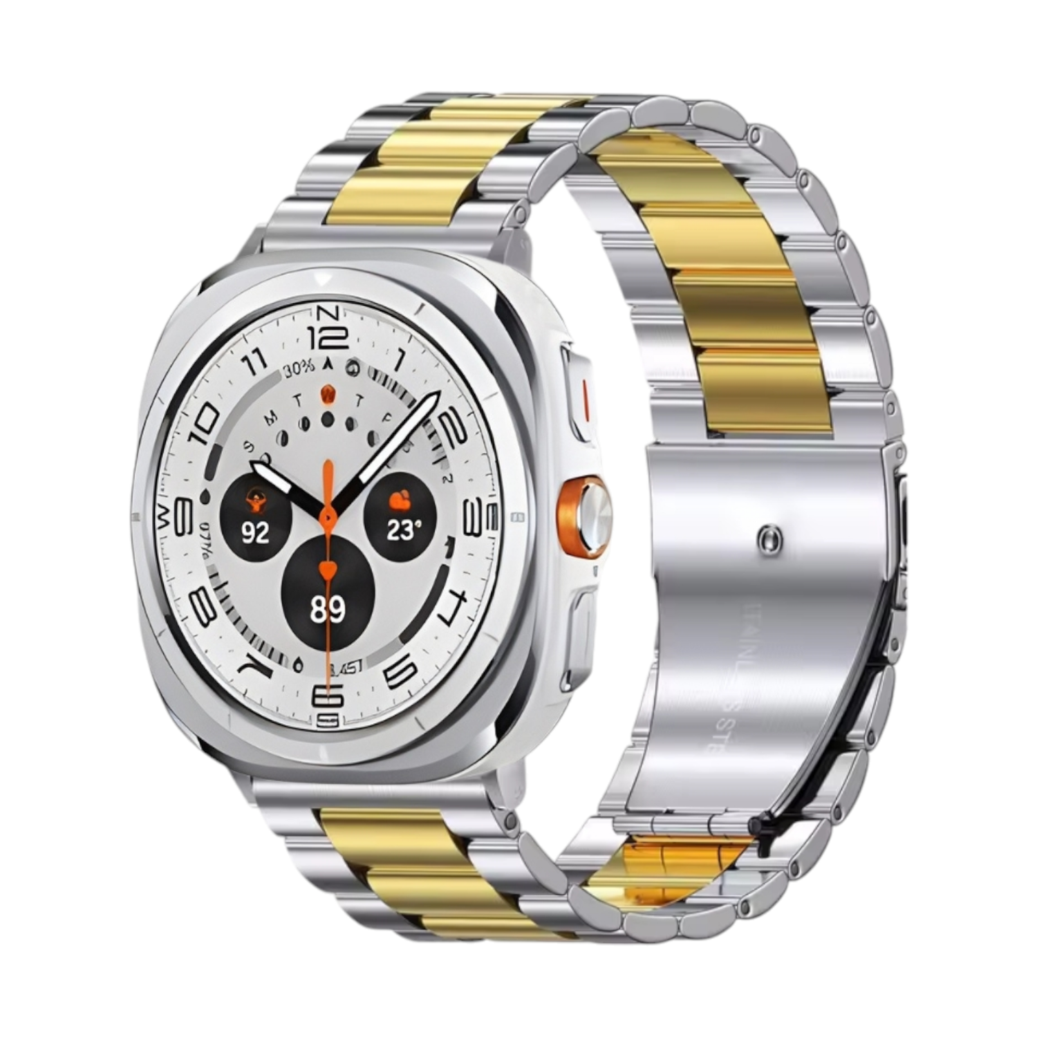 (Galaxy Watch 7 Ultra ONLY) Rolex Classic design Silver&amp;Gold - رولكس التصميم الكلاسيكي سلفر مع ذهبي 