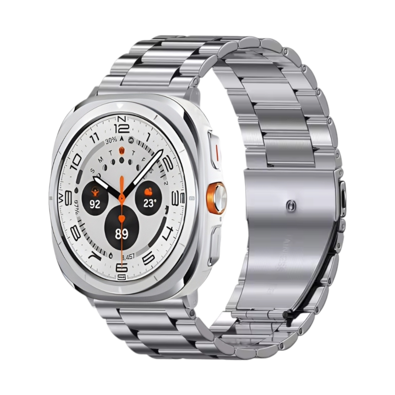 (Galaxy Watch 7 Ultra ONLY) Rolex Classic design Full Silver - رولكس التصميم الكلاسيكي سلفر كامل