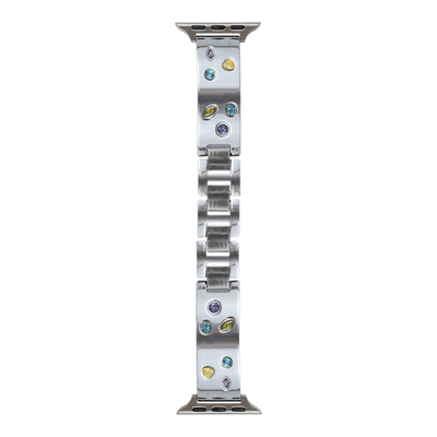(38mm-40mm-41mm) Steel Rhinestones ladies design Silver - باند ستيل تصميم نسائي احجار كريمه سلفر 