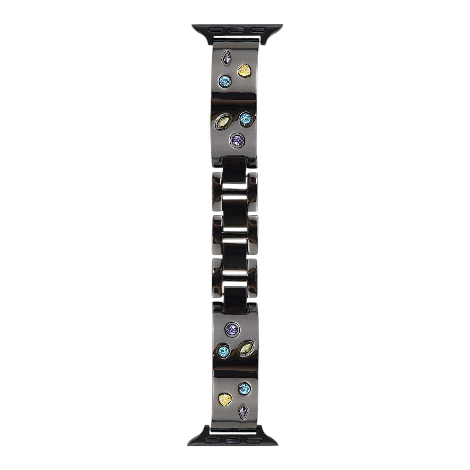 (38mm-40mm-41mm) Steel Rhinestones ladies design Black - باند ستيل تصميم نسائي احجار كريمه اسود 