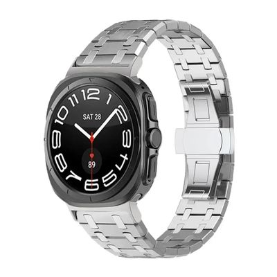(Galaxy Watch 7 &amp; 8 Ultra ONLY) Rolex AP Steel band Silver - باند رولكس تصميم اي بي لون سلفر 
