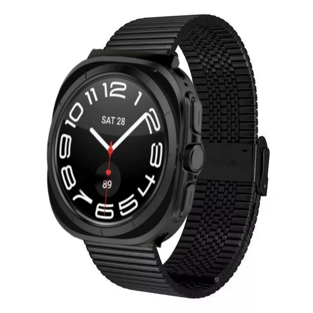 (Galaxy Watch 7 Ultra ONLY) Rolex Lined Black -  رولكس مخطط لون اسود 