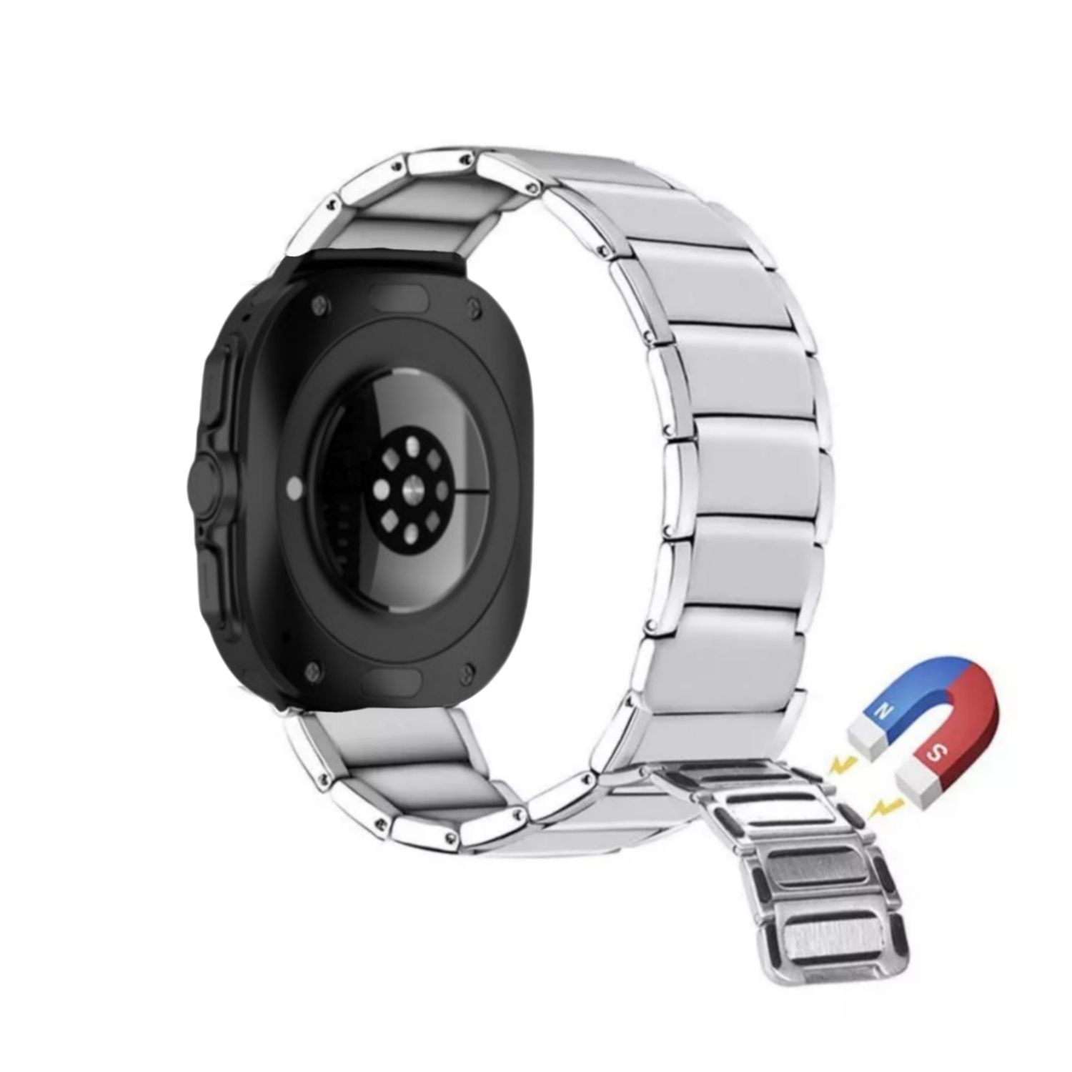 (Galaxy Watch 7 Ultra ONLY) Rolex Magnetic full Silver -  رولكس مغناطيس سلفر كامل 