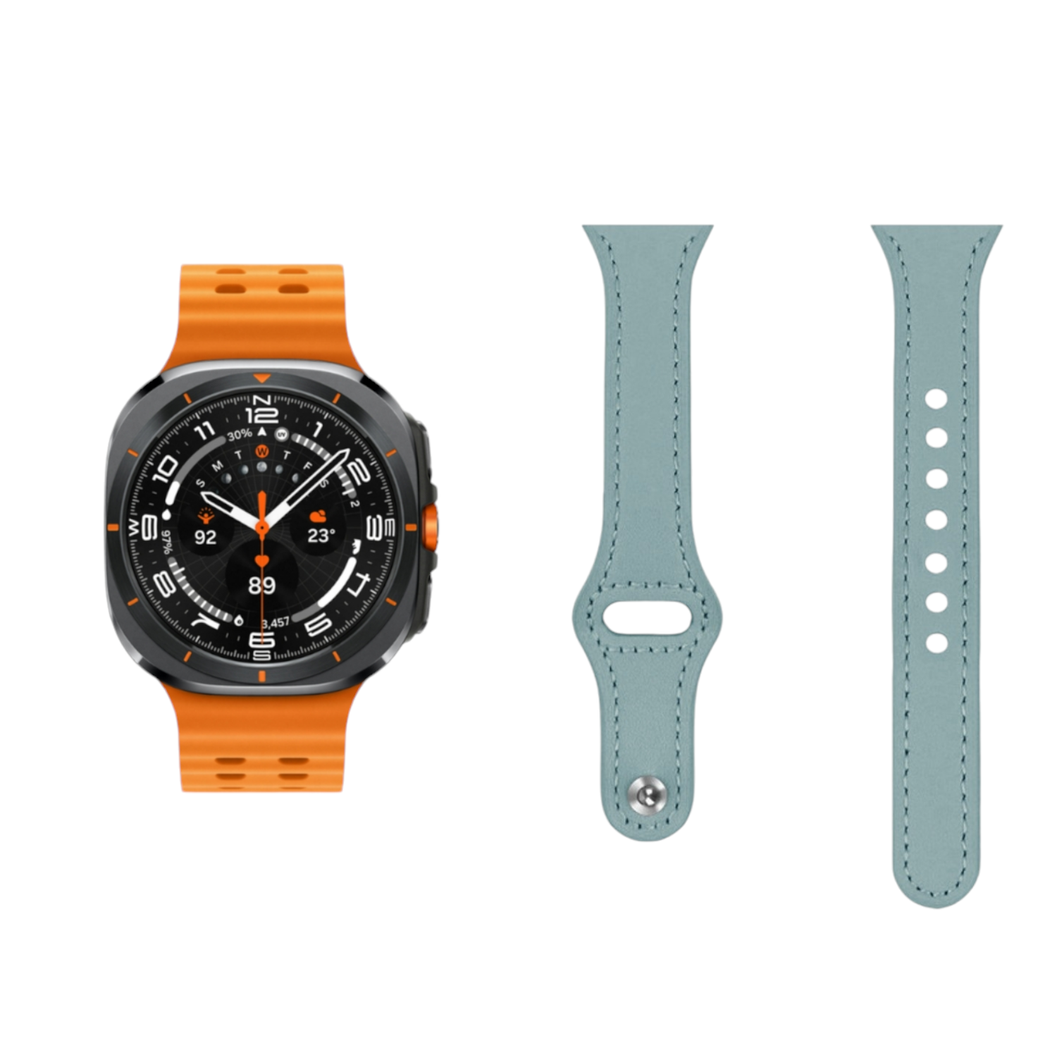 (Galaxy Watch 7 Ultra ONLY) Slim Leather band Tiffany - باند جلد ضعيف تيفاني 