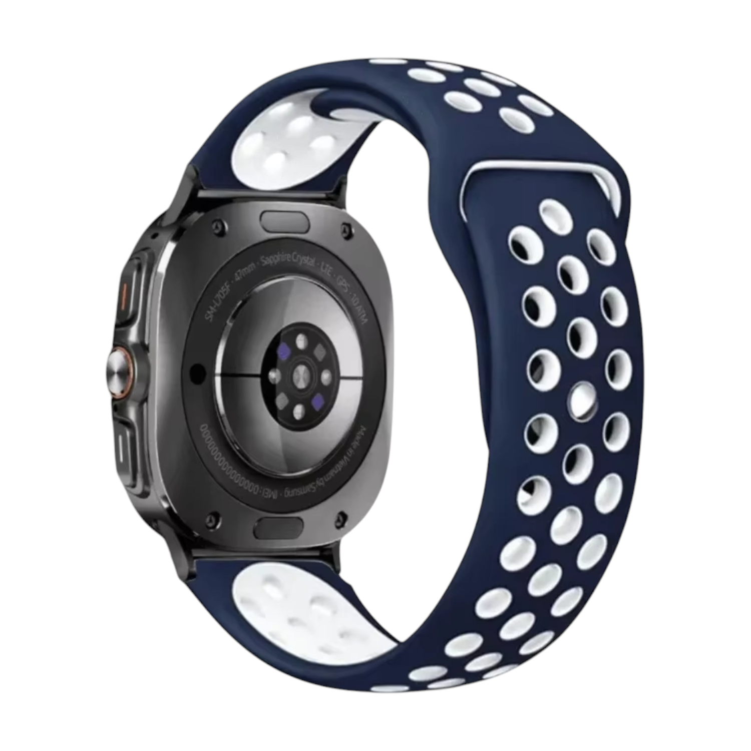 (Galaxy Watch 7 Ultra ONLY) Nike Sports Silicone band Blue&amp;White - باند نايك سبورت سيليكون لون كحلي مع أبيض 