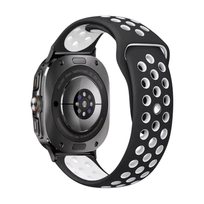 (Galaxy Watch 7 Ultra ONLY) Nike Sports Silicone band Black&amp;White - باند نايك سبورت سيليكون لون اسود مع أبيض 