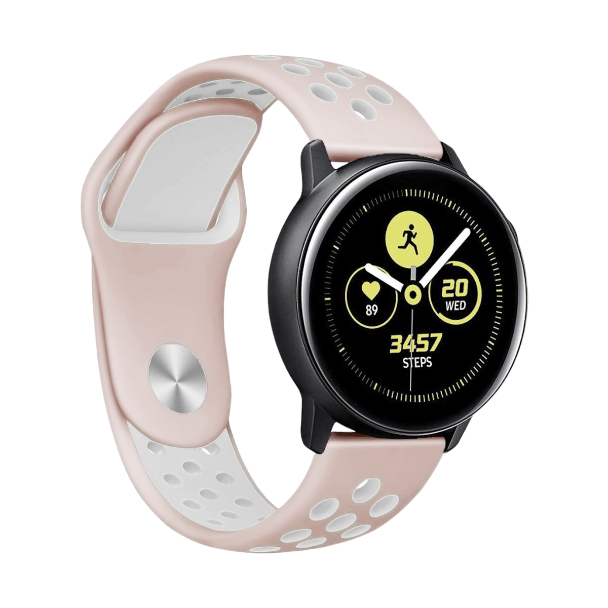 (22mm) Nike Sports Silicone band Pink&amp;White - باند نايك سبورت سيليكون وردي مع أبيض 