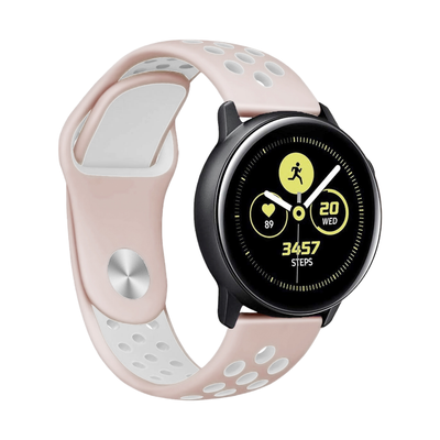 (22mm) Nike Sports Silicone band Pink&amp;White - باند نايك سبورت سيليكون وردي مع أبيض 