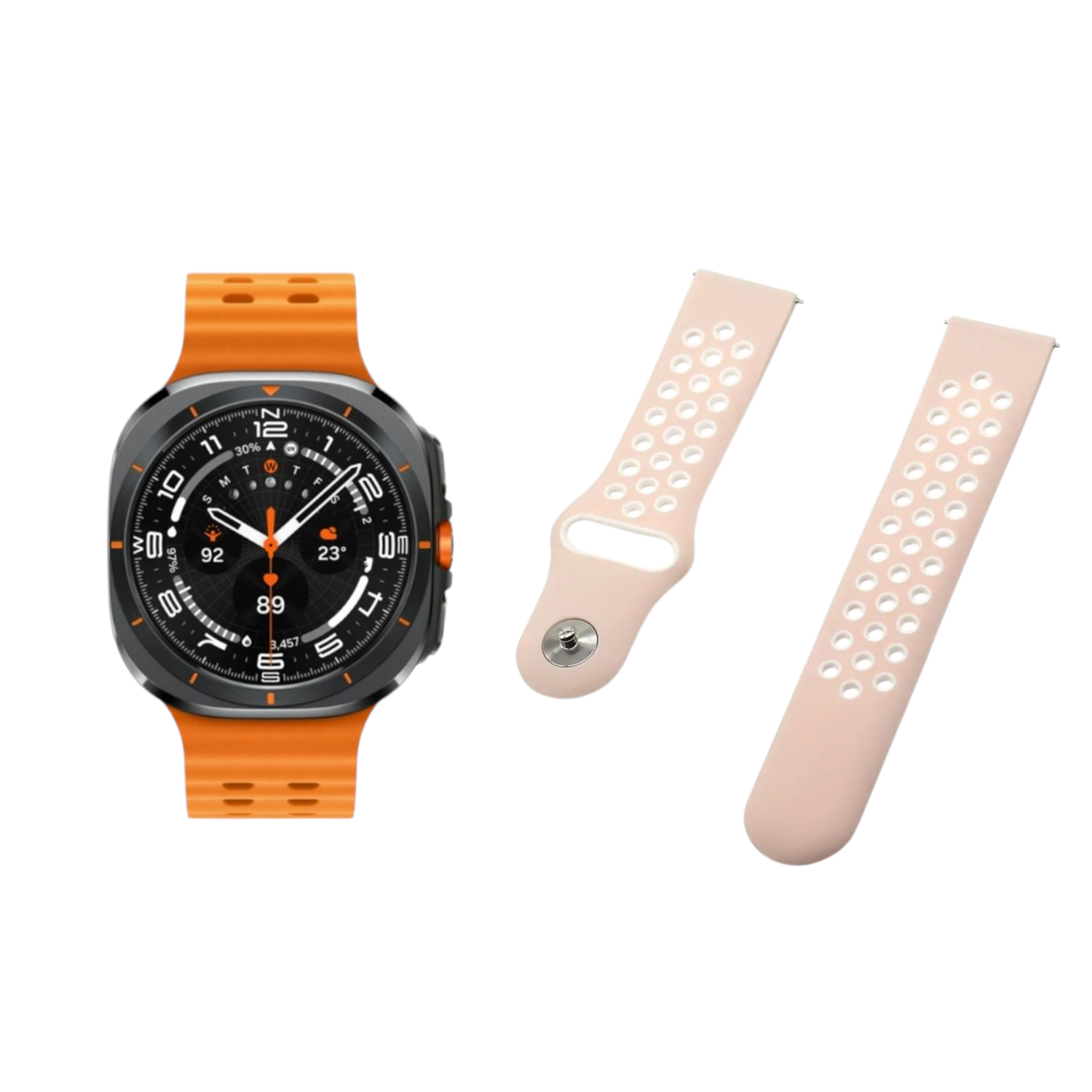 (Galaxy Watch 7 Ultra ONLY) Nike Sports Silicone band Pink&amp;White - باند نايك سبورت سيليكون وردي مع أبيض 