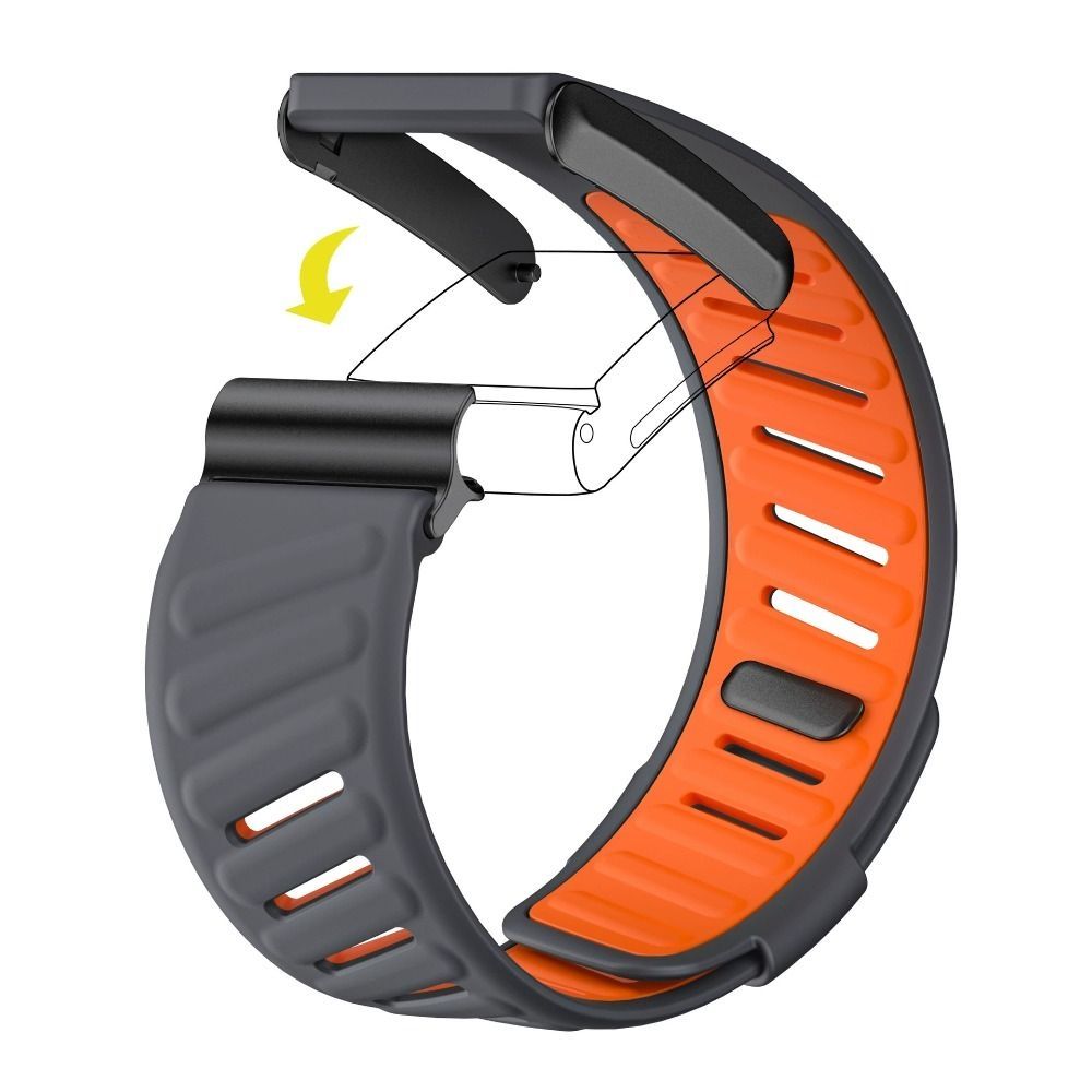 Flex Silicone band Black&amp;Orange - باند سيليكون رياضي اسود مع برتقالي 