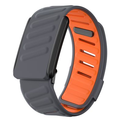Flex Silicone band Grey&amp;Orange - باند سيليكون رياضي رمادي مع برتقالي 