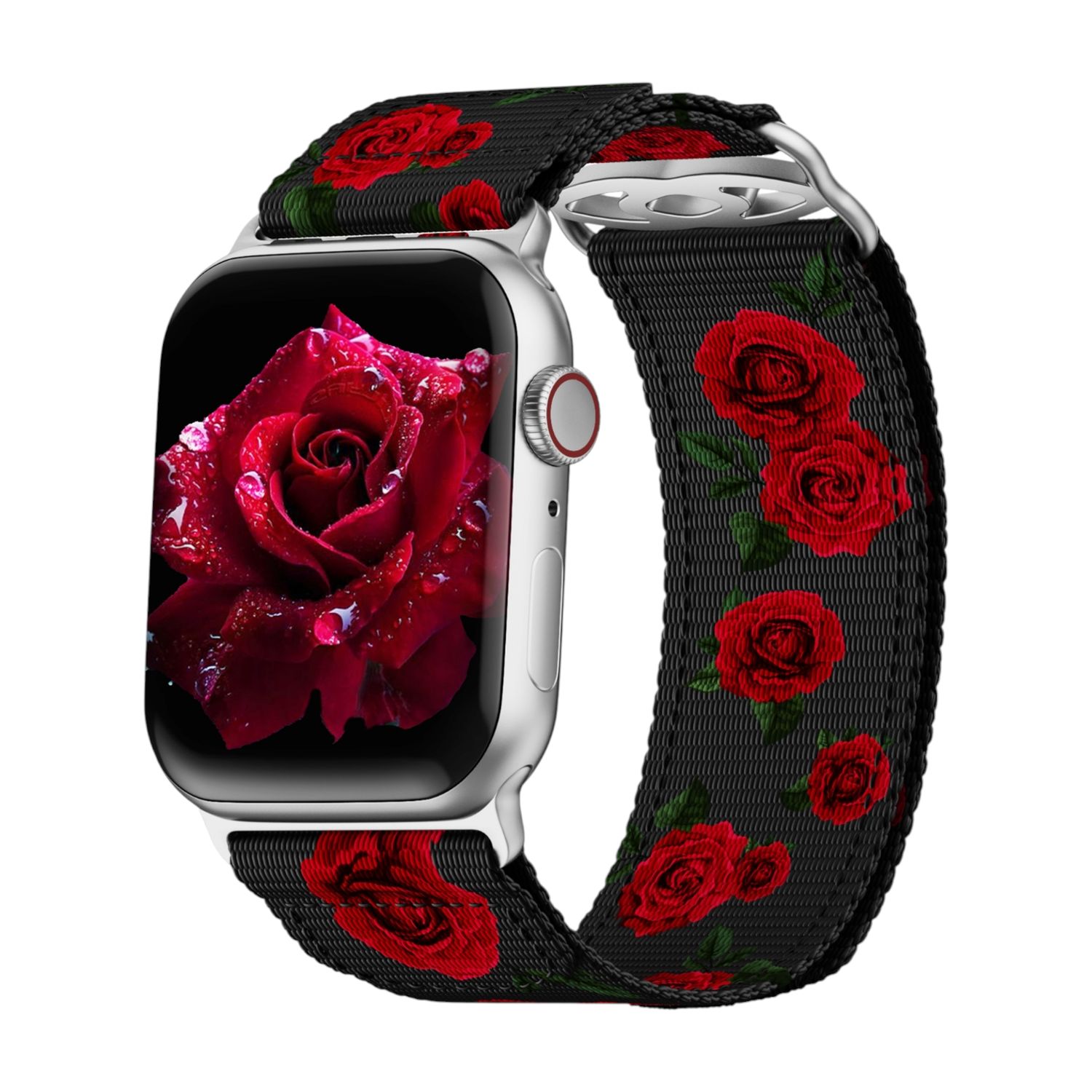 (38mm-40mm-41mm) Fabric GG Black&amp;Red band -  باند خام اسود مع احمر