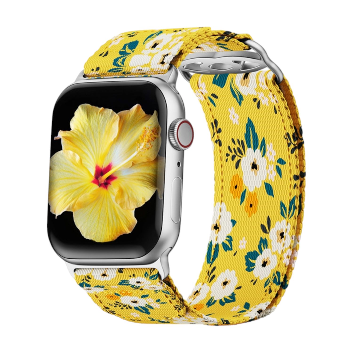 (38mm-40mm-41mm) Fabric GG Yellow&amp;white band -  باند خام اصفر مع ابيض 