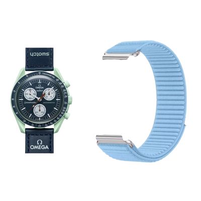 (OmegaXSwatch) Fabric Band new design Baby Blue - باند خام تصميم جديد سماوي فاتح