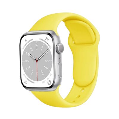 (38mm-40mm-41mm) Silicone Band Yellow - باند سيليكون ساده اصفر 