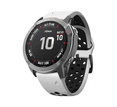 (26mm) Garmin Silicone Nike Sports White&amp;Black - جارمن سيليكون نايك سبورت ابيض مع اسود 