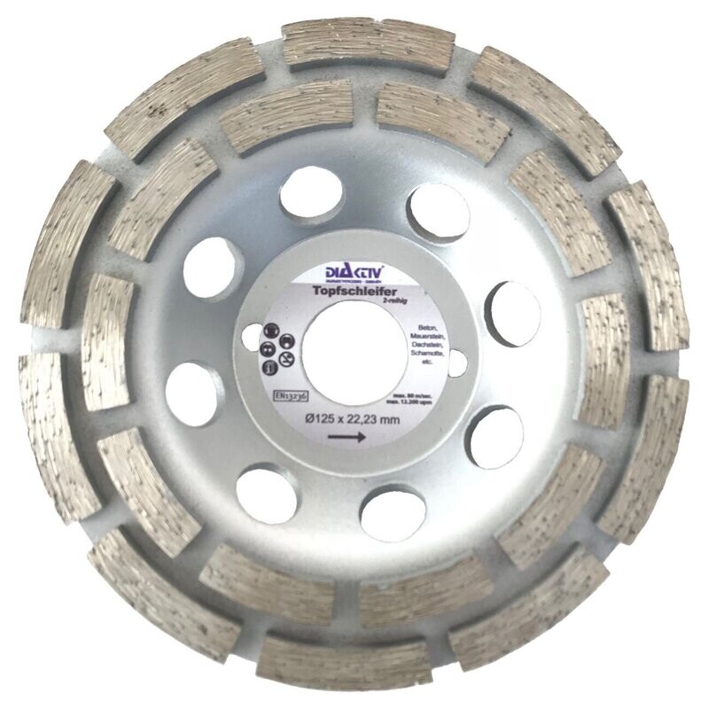 DIAKTIV® Diamantschleifteller doppelreihig Universal PROFI Ø 100-180 mm