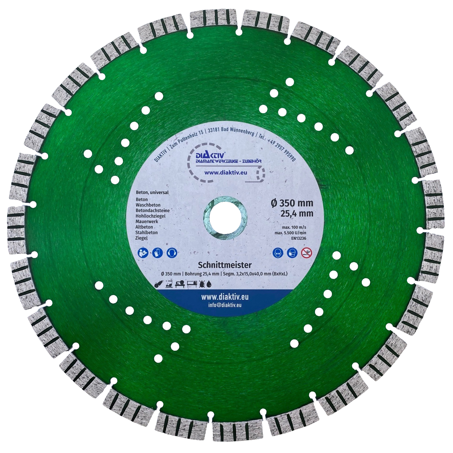 DIAKTIV® Diamantsägeblatt Turbo15 Beton/Universal PROFI Ø 350 mm DIAKTIV® Diamantsägeblatt Turbo15 Beton/Universal PROFI Ø 350 mm