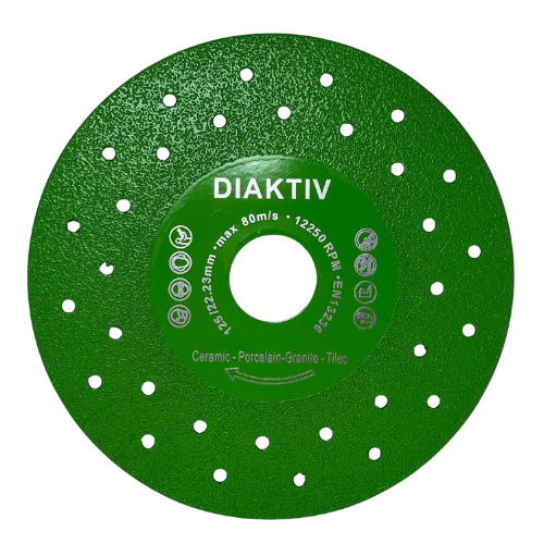 DIAKTIV® Diamantsägeblatt/Schleifscheibe "EMERGENCY" Fliese/Feinsteinzeug PROFI Ø 115-125 mm