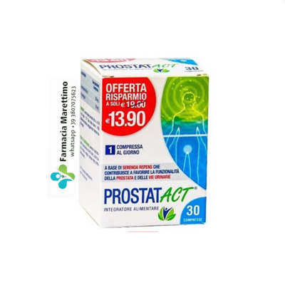 Prostat Act 30 cpr contribuisce a favorire la funzionalità della prostata e delle vie urinarie.