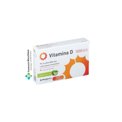 Vitamina D 1000 U.I. 84 cpr masticabili - Integratore alimentare per la salute delle ossa e del sistema immunitario.
