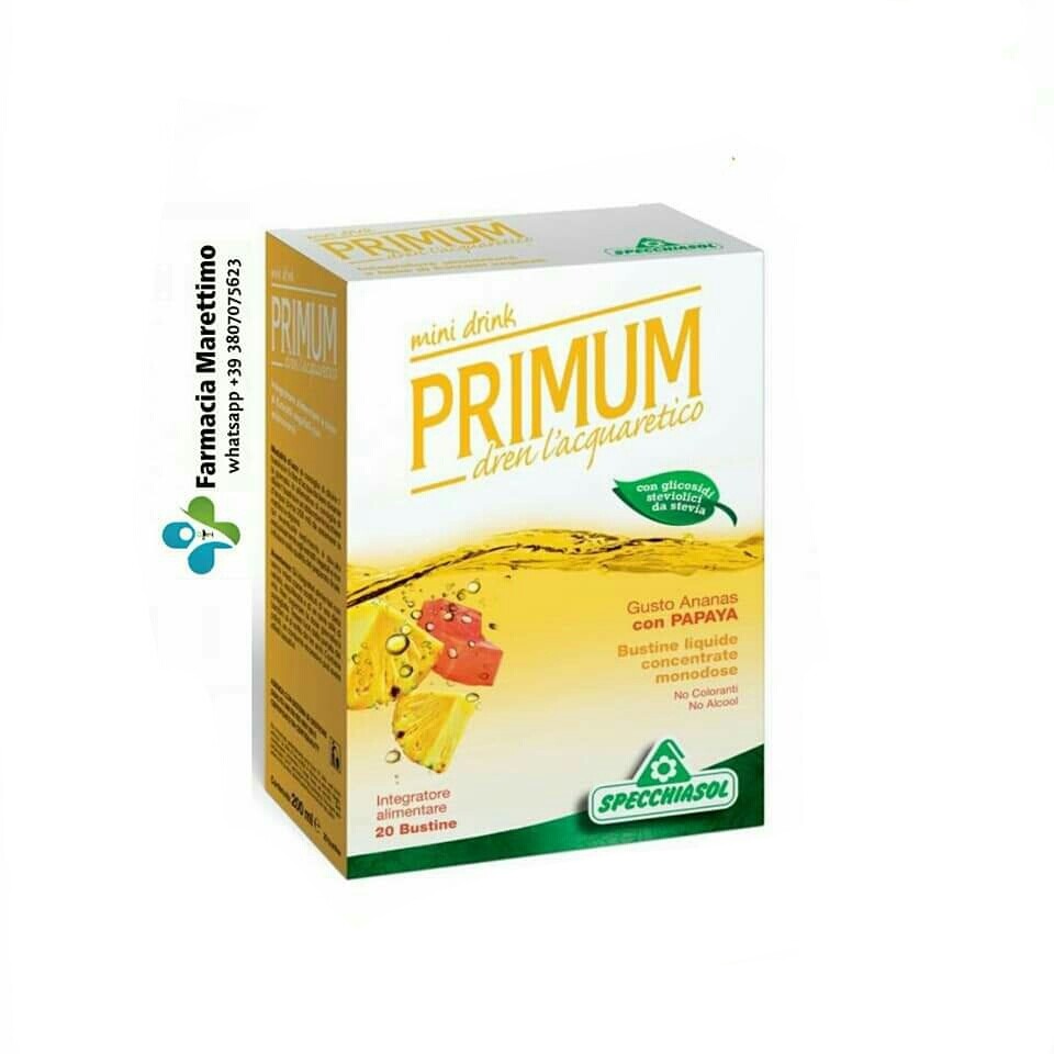 Primum Dren Mini Drink 20 bustine - Integratore alimentare al gusto di Ananas con Papaya (Specchiasol)