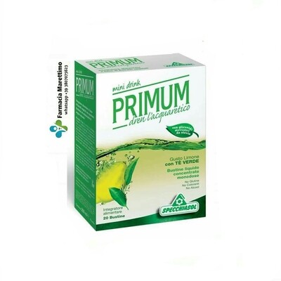 Primum Dren Mini Drink 20 bustine - Integratore drenante al gusto di Limone con Tè Verde (Specchiasol)