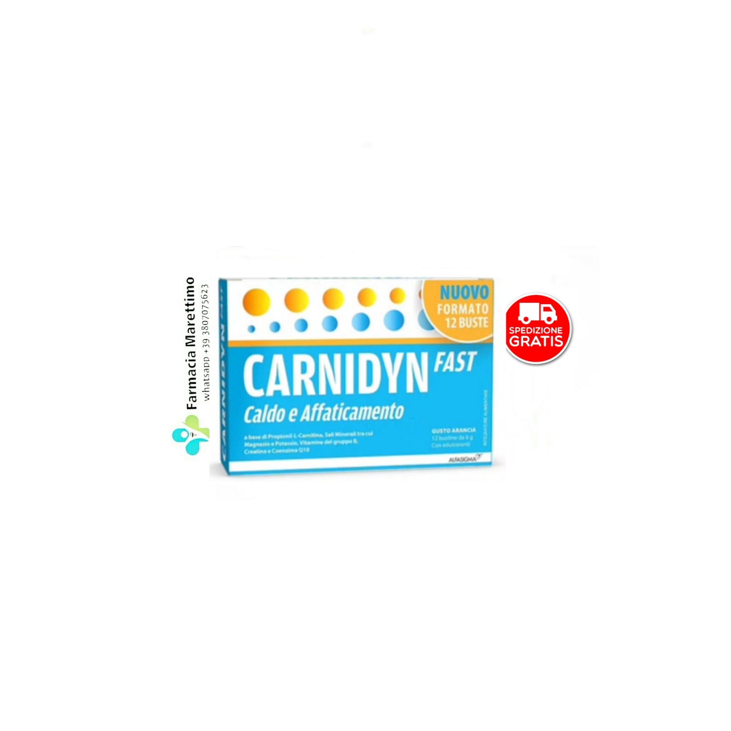 Carnidyn Fast 12 bustine - Integratore quando caldo e affaticamento fanno sentire gli effetti.