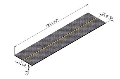 Carbon hinge 18/25 x 1,6mm