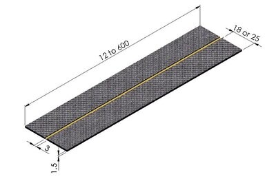Carbon hinge 18/25 x 3mm